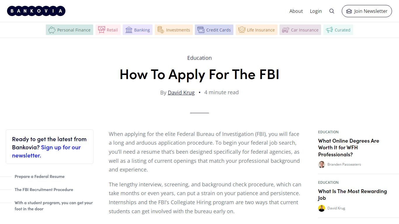 How To Apply For The FBI - Bankovia