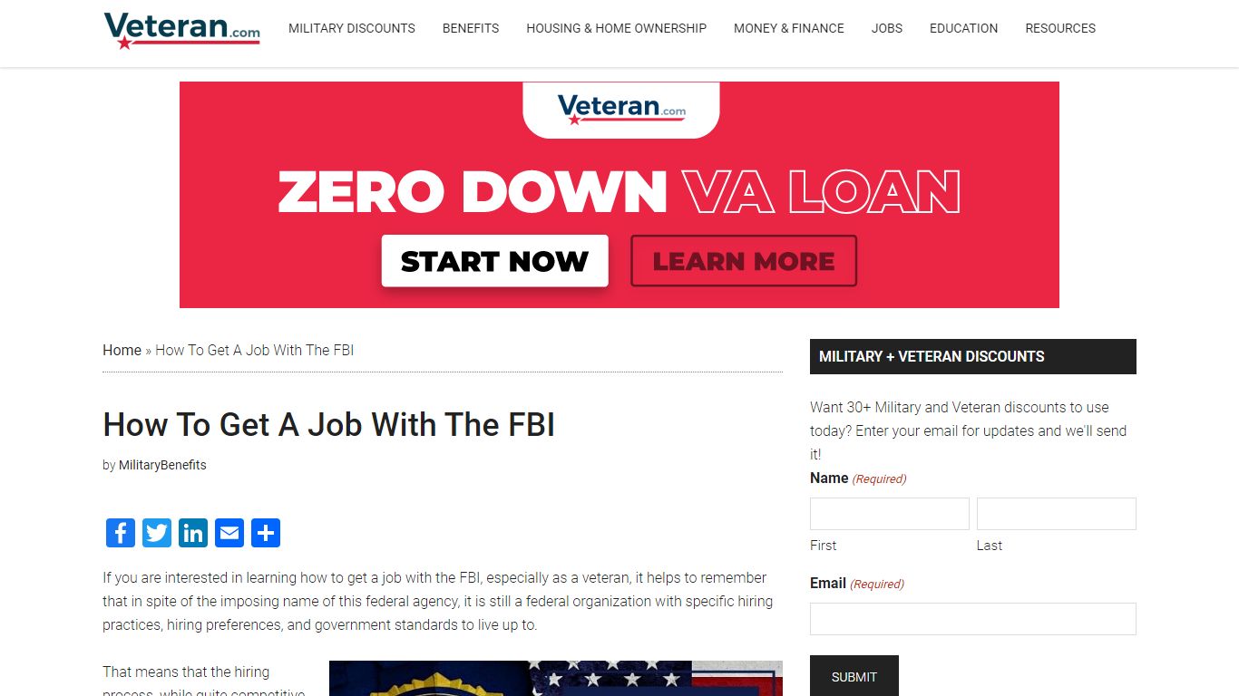 How To Get A Job With The FBI - Military Benefits